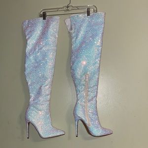 Knee high heel boots